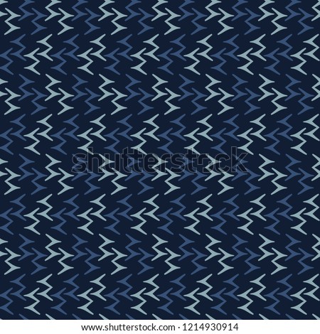 Abstract Indigo Blue Dye Bird Foot Print Pattern Seamless Vector Pattern. Grunge Stripes Background Texture Illustration for Trendy Decor, Masculine Fashion Prints, Japanese Style Wallpaper, Textiles.
