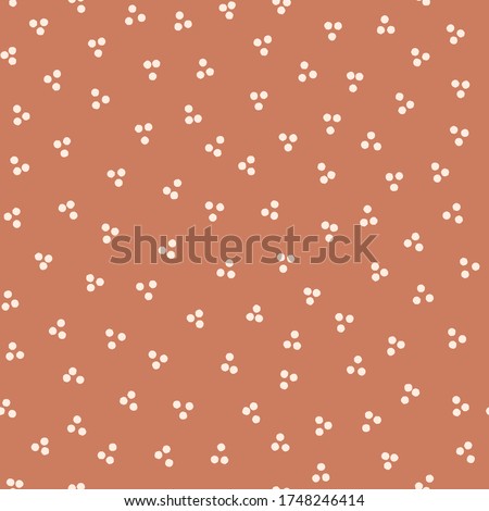 Seamless background dotted  gender neutral baby pattern. Simple whimsical minimal earthy 2 tone color. Kids nursery wallpaper or boho spotted fashion all over print.
