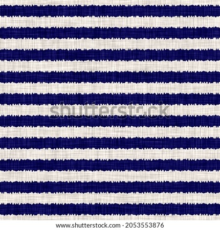 Seamless indigo washed stripe texture. Blue woven boro linen cotton dyed effect background. Japanese repeat batik resist pattern. Asian striped all over textile print. Stock fotó © 