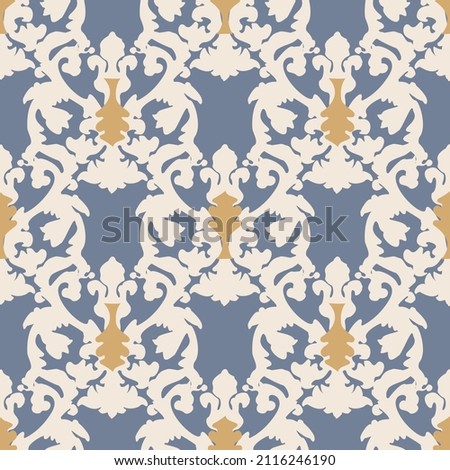 French fleur de lis royal lily seamless pattern. Farmhouse cottage background. Lilies lys flower flourish motif allover rustic damask.