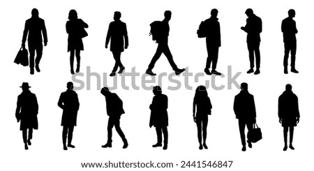 people on the street silhouettes on the white background volume 1
