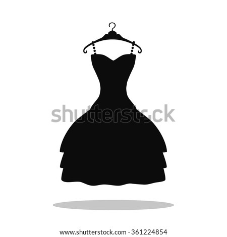Little Black Party Dress Icon.Fashion Logo Template,Background.Vector ...