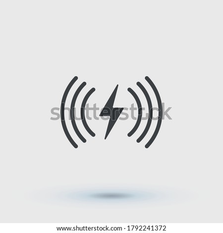 Wireless charging pictogram icon vector 