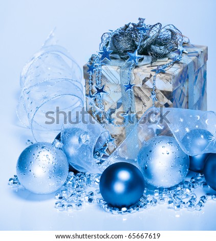 Blue Christmas Decoration Stock Photo 65667619 : Shutterstock