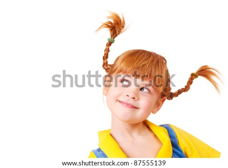 Similar – Image, Stock Photo Cute girl in red hat Child