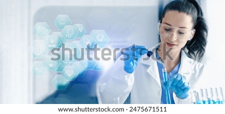 Similar – Image, Stock Photo Scientist working in chemical laboratory