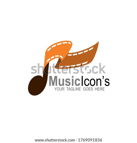 Music logo and cinema design combination, Movie icon template, Film logos