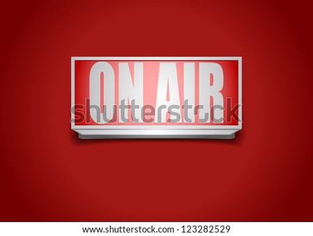 detailed illustration of a red on air sign