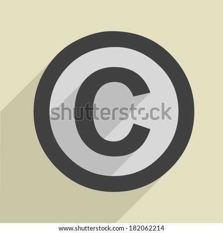 minimalistic illustration of a copyright icon, eps10 vector