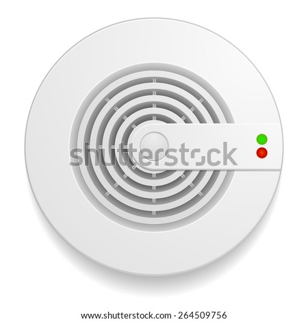 detailed illustration of a smoke detector, eps10 vector 
