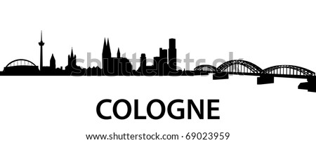 detailed vector silhouette of Cologne, Germany