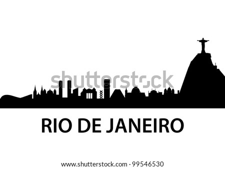 detailed illustration of Rio de Janeiro skyline, Brazil