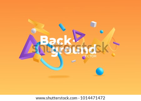 Vector background with bright colors and minimalistic shapes