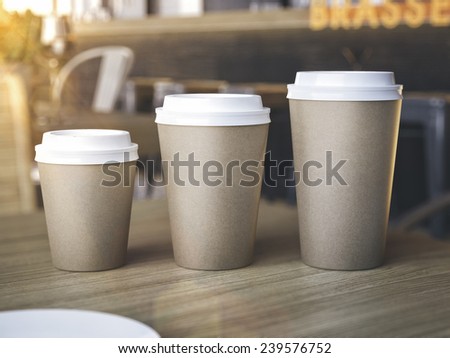 Cups of different sizes on restaurant table