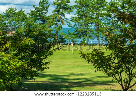 Similar – Image, Stock Photo 200 / Quiet country road in the sunshine with flowering tree