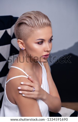 shaved blonde close up Shaved blonde close up