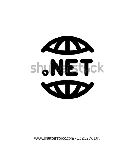 dotnet icon with Line style vector illustration. development Software. web site icon