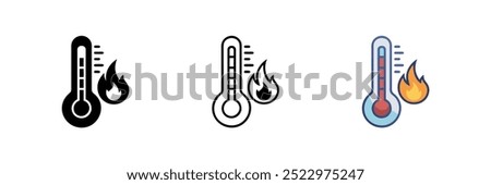 Thermometer line icon. Heat, warm, fire, degree, room temperature. Celsius, cold, heat, body temperature, room temperature. Health care concept.