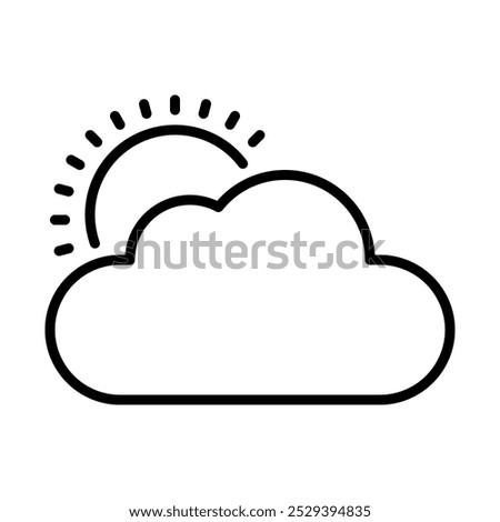 Minimalist icon of a partly cloudy sky, symbolizing typical weather conditions and forecasts.