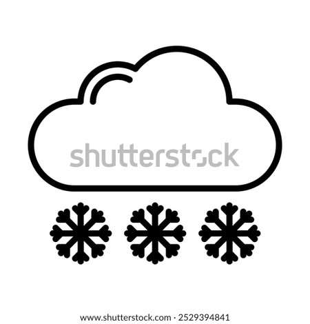 Vector illustration of a cloud with snow, symbolizing snowy weather conditions and forecasts.