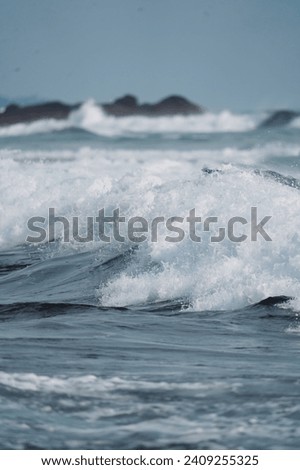 Similar – Image, Stock Photo raging sea with foam formation in the Atlantic Ocean