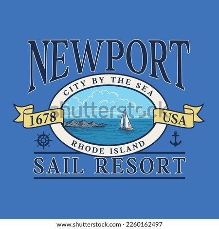 Newport Seaside Nautical Slogan Graphic