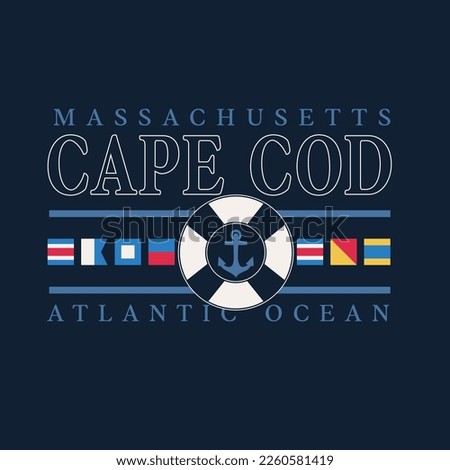 Cape Cod Nautical Vector Slogan Graphic