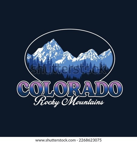 Colorado Rocky Mountains Landscape Vector Graphic