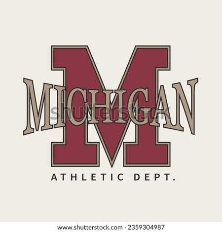 Michigan Varsity Letter Graphic Vector