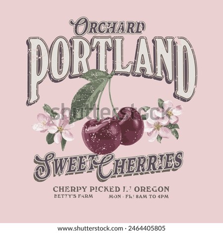 Portland Sweet Cherries Vector Graphic