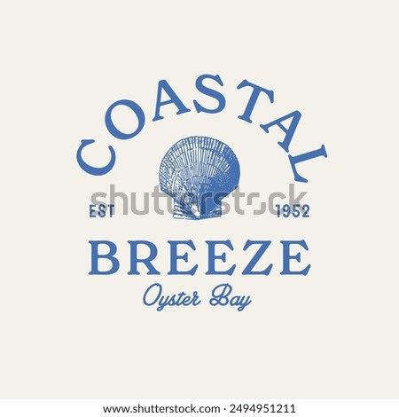 Coastal Nautical Shell Vector Graphic