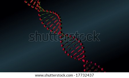 DNA molecule with characteristic \'double helix\' shape
