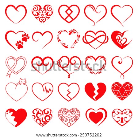 Vector Hearts Set. - 250752202 : Shutterstock