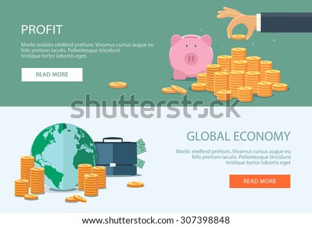 Concepts for finance, stock market and business, investing, making money, profit, piggy bank. Can be used for infographics, web design, diagram, banners, promotional materials, etc.