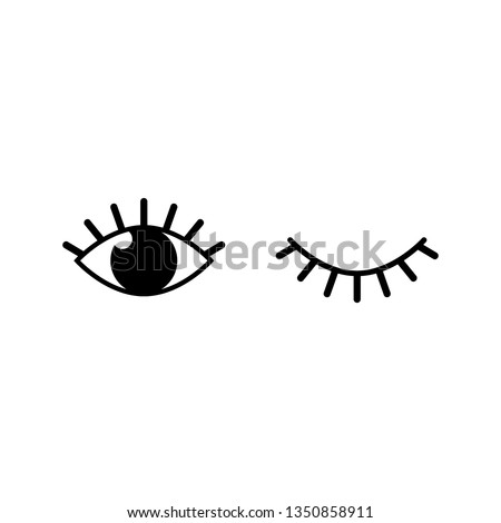 eyes and eyelashes icon vector illustration eps10. Isolated badge for website or app - stock infographics