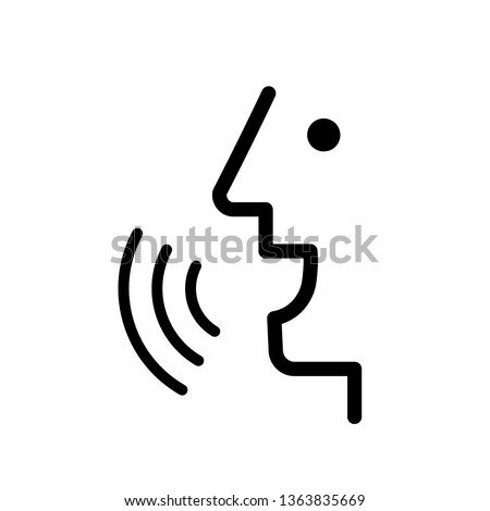Voice recognition concept. Voice control Black line, online, thin trendy logo, flat adaptation design for web, website, mobile app, EPS isolated on white