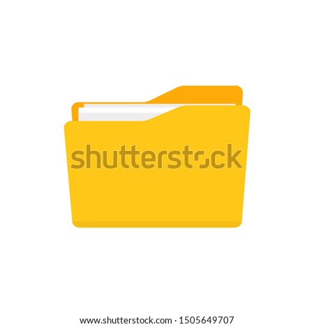 open folder icon. Folder with documents on white background, vector