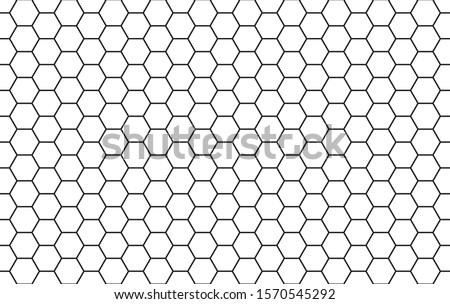 honeycomb black and white pattern, vector illustration