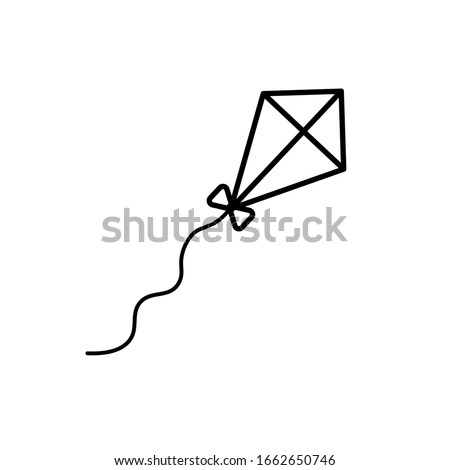 Kite line icon, outline vector sign, linear style isolated on white. Symbol, logo illustration. 