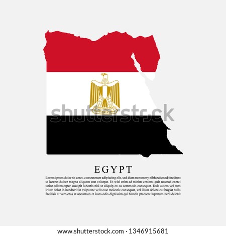 Flag of Egypt maps territory and information text poster, Egypt flag template design. Vector Eps 10