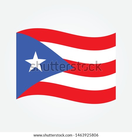Flag of Puerto Rico Wave, Puerto rico flag template design. Vector Eps 10
