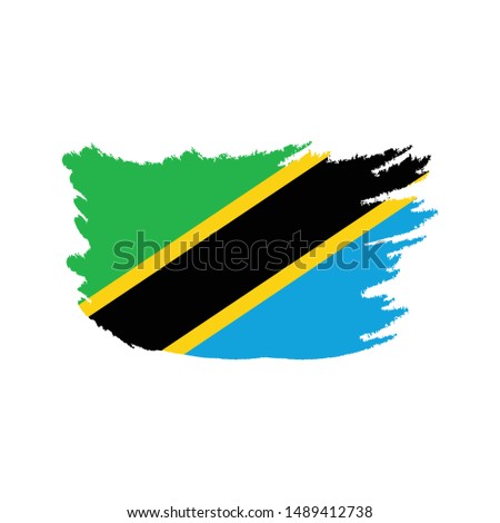 Flag of Tanzania with brush stroke effect , Tanzania flag template design. Vector eps 10