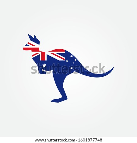 Australia flag in Kangoroo body's template design. Vector Eps 10