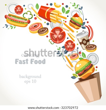 cooking collection background fast food