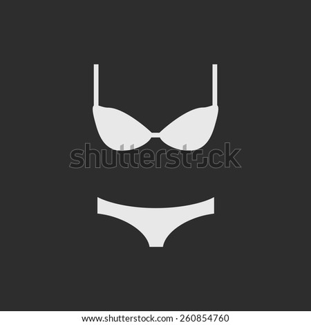 White lingerie as logo on dark grey background