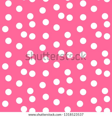 Baby pink background scattered dots polka seamless pattern