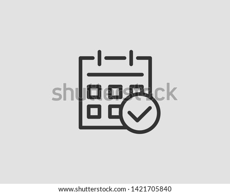 Calendar icon vector flat line design