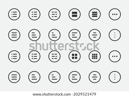 Application burger lines menu symbol. Line icon button navigation, web element app. Ui interface design.