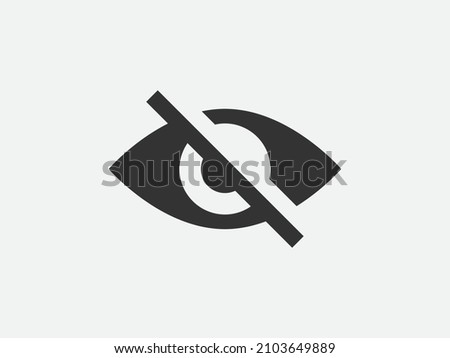 Show password icon, eye symbol. Vector vision hide from watch icon. Secret view web design element.