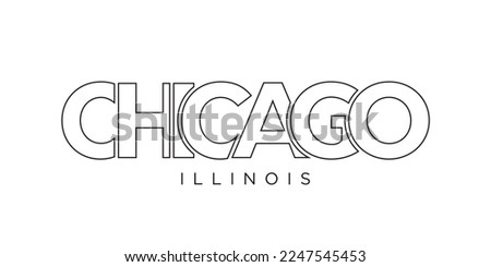 Chicago, Illinois, USA typography slogan design. America logo with graphic city lettering for print and web products.